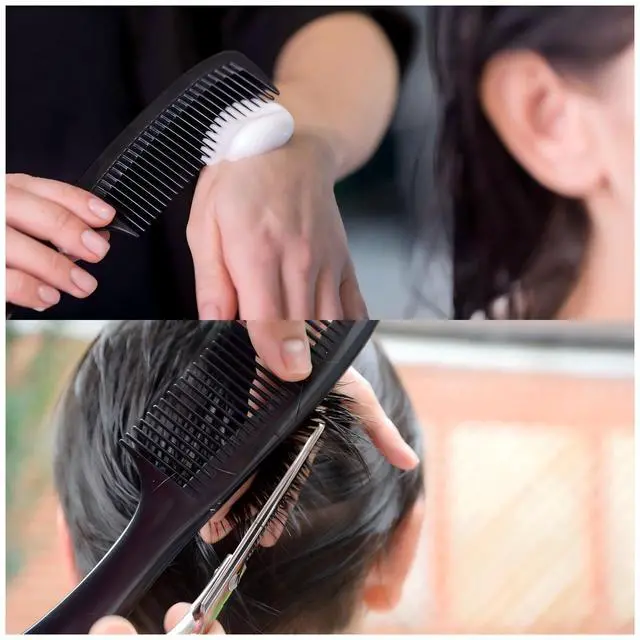 Alt view image 4 of 6 - 2-Pack Professional Comb Set - Wide + Fine Tooth