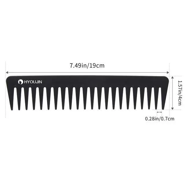Alt view image 6 of 7 - 601 Carbon Wide Tooth Comb Detangler Comb for Detangling Wet Hair