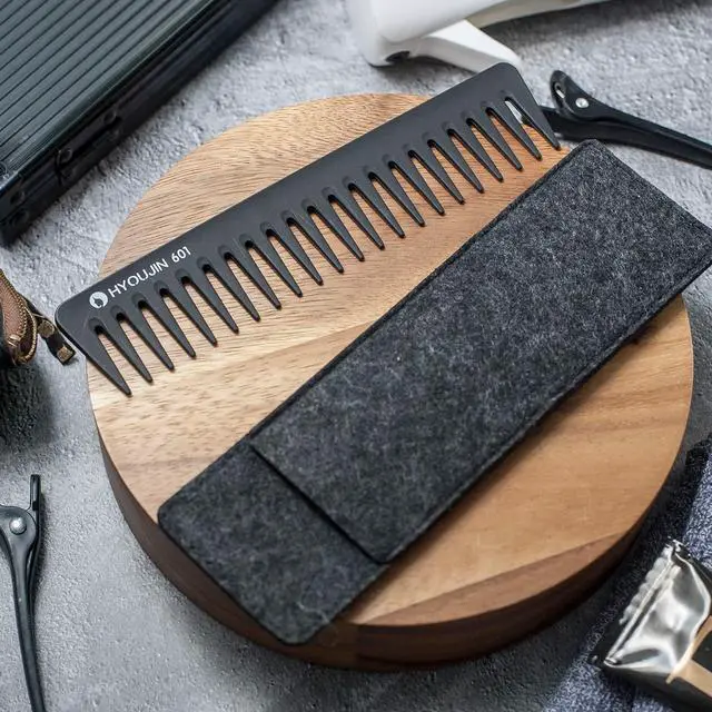 Alt view image 3 of 7 - 601 Carbon Wide Tooth Comb Detangler Comb for Detangling Wet Hair