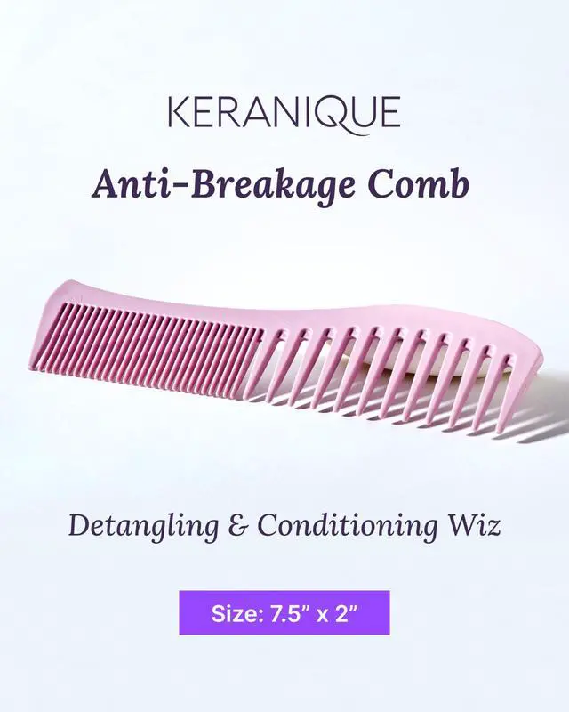 Alt view image 2 of 7 - Detangling Hair Comb for Women - 2-Sided Gentle Styling Comb With Wide and Fine Teeth - Conditioning and Detangling Comb for Thin, Thick, Curly, Straight, and All Other Womens Hair Types