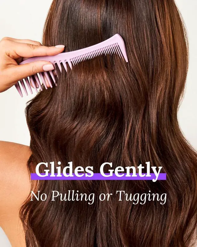 Alt view image 5 of 7 - Detangling Hair Comb for Women - 2-Sided Gentle Styling Comb With Wide and Fine Teeth - Conditioning and Detangling Comb for Thin, Thick, Curly, Straight, and All Other Womens Hair Types