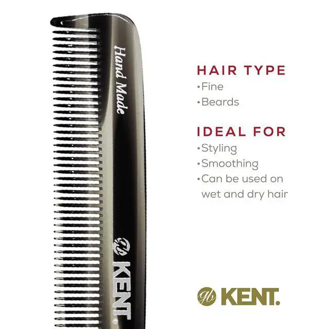 Alt view image 6 of 7 - F3T Black Graphite Fine Tooth Comb - Hair Parting and Straightening Comb for Men's & Women's Dandruff Remover, Saw Cut and Hand Polished Made in England