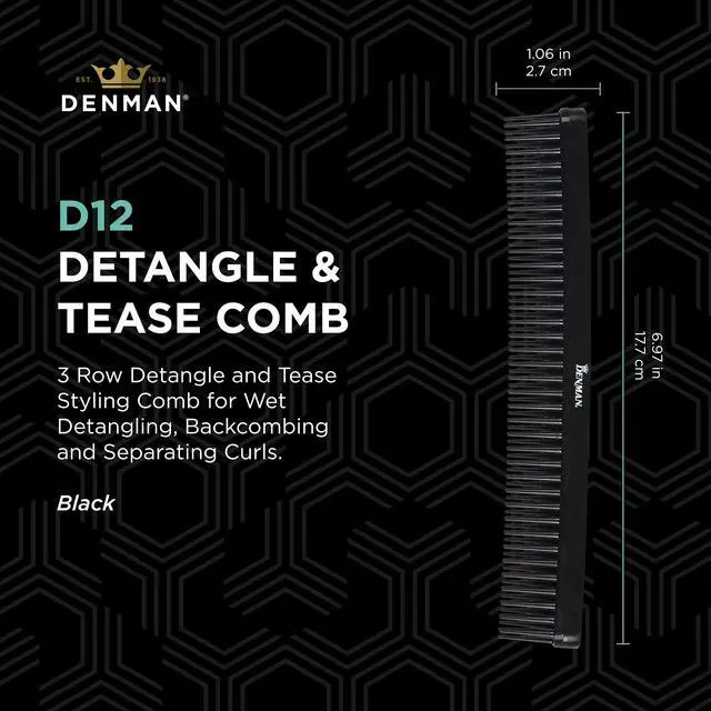 Alt view image 2 of 6 - Jack Dean by (Black) Curl Volumiser Comb for Separating, Styling, Defining, Enhancing & Boosting Curls (D12)
