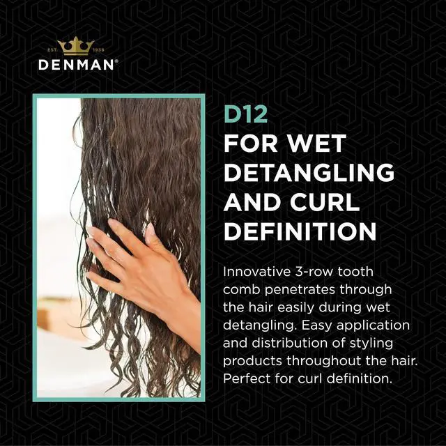 Alt view image 3 of 6 - Jack Dean by (Black) Curl Volumiser Comb for Separating, Styling, Defining, Enhancing & Boosting Curls (D12)