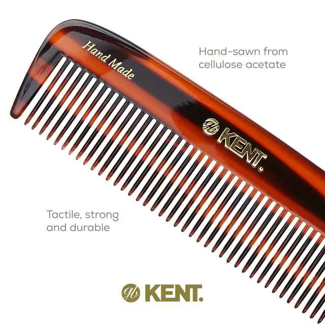 Alt view image 5 of 7 - 12T Wide Tooth Detangling Comb - Handmade Pocket Comb for Thick, Curly, and Wavy Hair, Large Tooth for Grooming Hair, Beard, and Mustache - Saw-Cut and Hand Polished