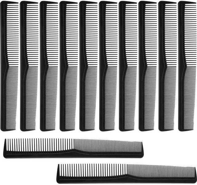 Main image of 12 Pcs Fine & Wide Tooth Barber Hair Cutting Styling Combs