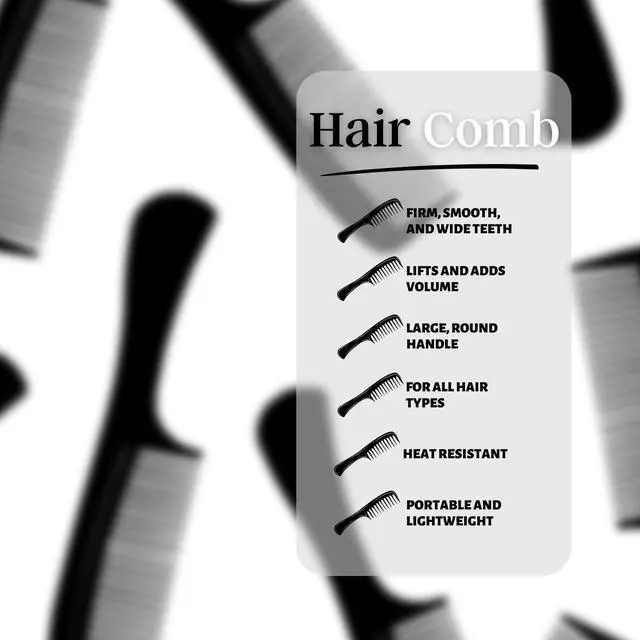Alt view image 3 of 6 - Wide Tooth Comb 8.5 in (3 Pack) Large Detangling Paddle Comb with Round Handle for Wet or Dry Hair, Thick, Curly, Wavy & Long Hair