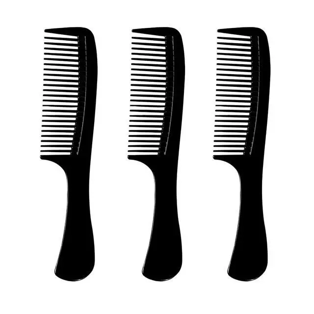 Alt view image 5 of 6 - Wide Tooth Comb 8.5 in (3 Pack) Large Detangling Paddle Comb with Round Handle for Wet or Dry Hair, Thick, Curly, Wavy & Long Hair