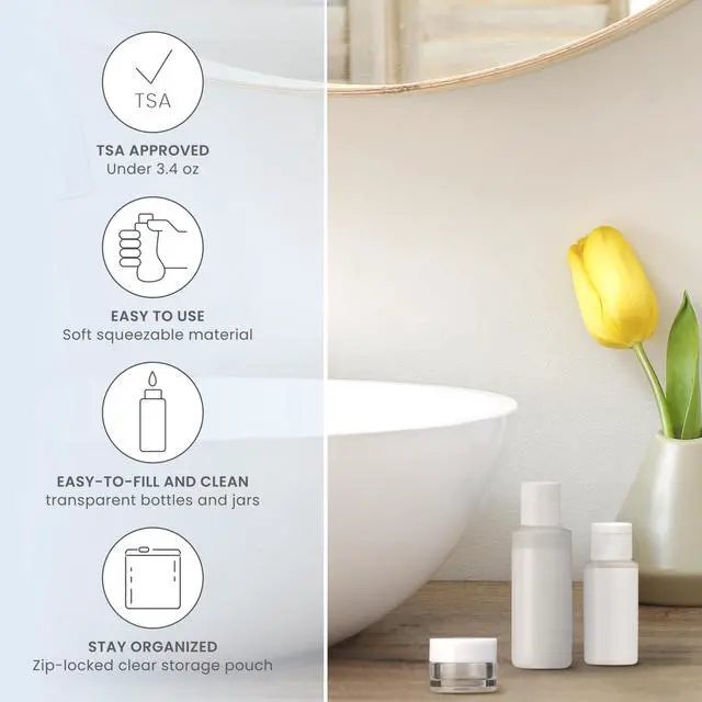 Alt view image 2 of 7 - Travel Sized Toiletries, TSA Approved Travel Bottles, Travel Sized Bottles by Travel Smart, 13 Piece Set