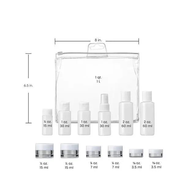 Alt view image 6 of 7 - Travel Sized Toiletries, TSA Approved Travel Bottles, Travel Sized Bottles by Travel Smart, 13 Piece Set