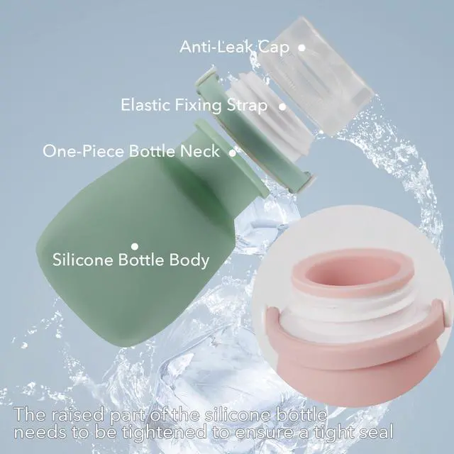 Alt view image 2 of 6 - 1oz Travel Bottles for Toiletries, Silicone Leak-Proof TSA Approved Travel Size Containers (4-Pack) - Reusable Refillable Bottles for Shampoo, Body Wash, Lotion