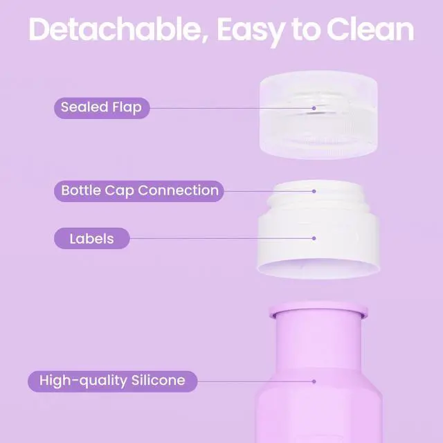 Alt view image 6 of 7 - 17 Pack Travel Bottles for Toiletries, Tsa Approved 3oz Travel Size Containers, Leak Proof Travel Size Toiletries Bottles Silicone, BPA Free Refillable Shampoo Conditioners Kit, Purple