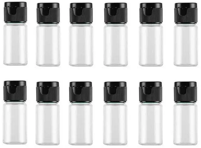 Main image of 12 Pack Plastic Travel Bottle with Flip Lid Empty Container Jar for Sample Emollient Shower Gel Emulsion Cosmetic Water size 10ML/0.3OZ