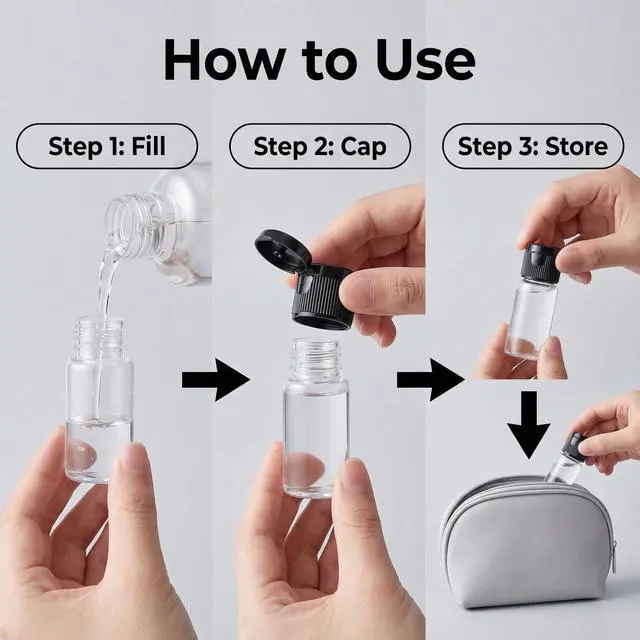 Alt view image 2 of 7 - 12 Pack Plastic Travel Bottle with Flip Lid Empty Container Jar for Sample Emollient Shower Gel Emulsion Cosmetic Water size 10ML/0.3OZ