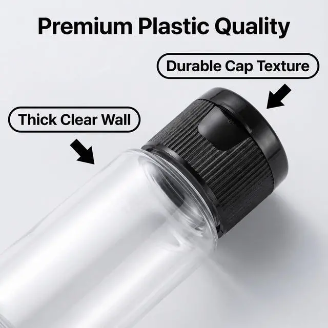 Alt view image 3 of 7 - 12 Pack Plastic Travel Bottle with Flip Lid Empty Container Jar for Sample Emollient Shower Gel Emulsion Cosmetic Water size 10ML/0.3OZ