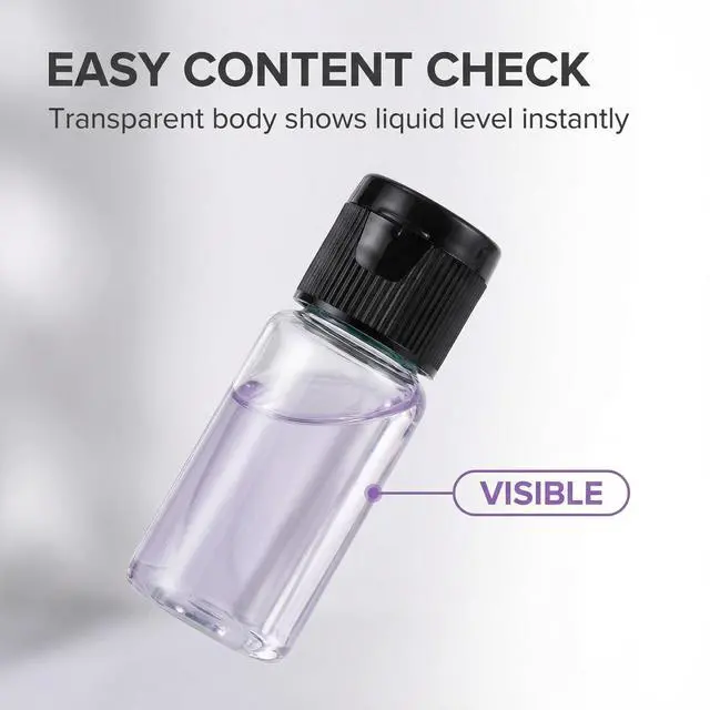 Alt view image 6 of 7 - 12 Pack Plastic Travel Bottle with Flip Lid Empty Container Jar for Sample Emollient Shower Gel Emulsion Cosmetic Water size 10ML/0.3OZ