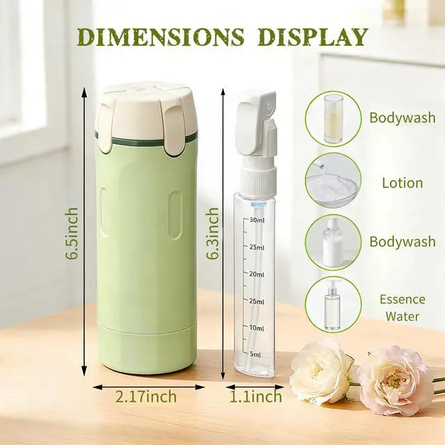 Alt view image 5 of 6 - 4-in-1 Travel Dispenser Bottles, 4-Pack 1 oz Refillable Toiletry Set