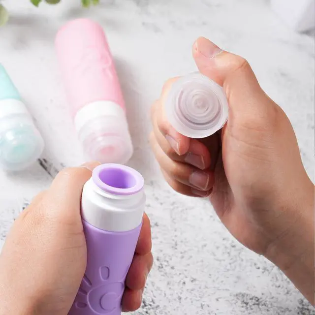 Alt view image 4 of 5 - 18 Pack travel Bottles for Toiletries, TSA Approved Silicone Travel Containers Leak Proof Refillable Travel Accessories for Shampoo Conditioner Lotion Body Wash(Multicolored C)