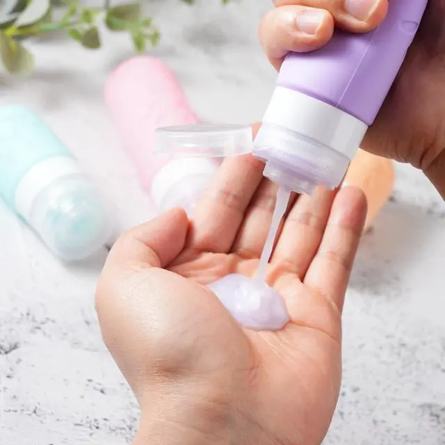 Alt view image 5 of 5 - 18 Pack travel Bottles for Toiletries, TSA Approved Silicone Travel Containers Leak Proof Refillable Travel Accessories for Shampoo Conditioner Lotion Body Wash(Multicolored C)
