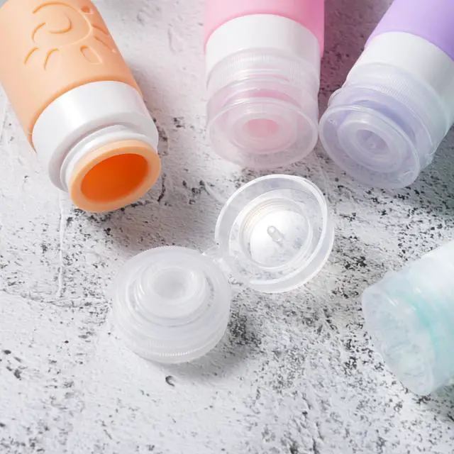 Alt view image 3 of 5 - 18 Pack travel Bottles for Toiletries, TSA Approved Silicone Travel Containers Leak Proof Refillable Travel Accessories for Shampoo Conditioner Lotion Body Wash(Multicolored C)