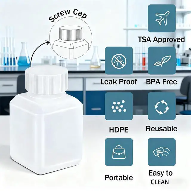 Alt view image 3 of 7 - 1oz/30ml Leak Proof Plastic Bottles with Caps for Liquids Sample, Reusable Small Bottles Containers for Travel, Camping and Hiking (Translucent, 10 Pcs)