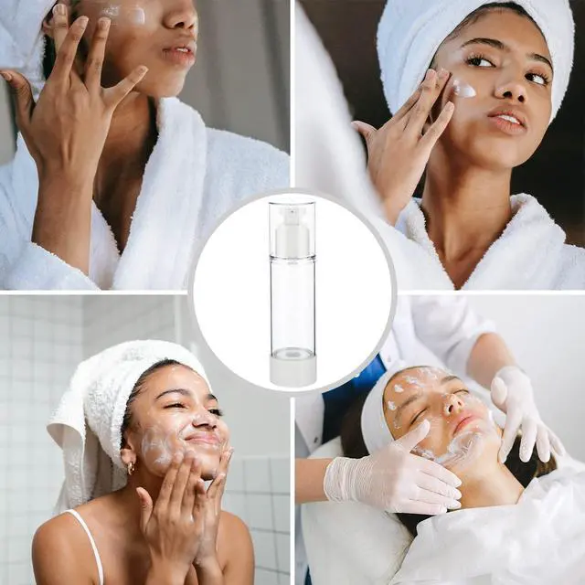 Alt view image 7 of 7 - 0.5OZ/15ML Clear Airless Pump Bottles, Lotion Dispenser Travel with Pump, Vacuum Plastic Travel Size Lotion Bottle for Foundation, Creams, Cosmetic(6 Pack)