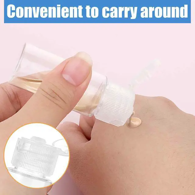 Alt view image 4 of 7 - Travel Size Make up Sample Containers, 12 Clear Plastic Mini Travel Bottles, 1/2 Oz, Leak Proof, User-Friendly, Versatile Usage for Travel Liquid Toiletries