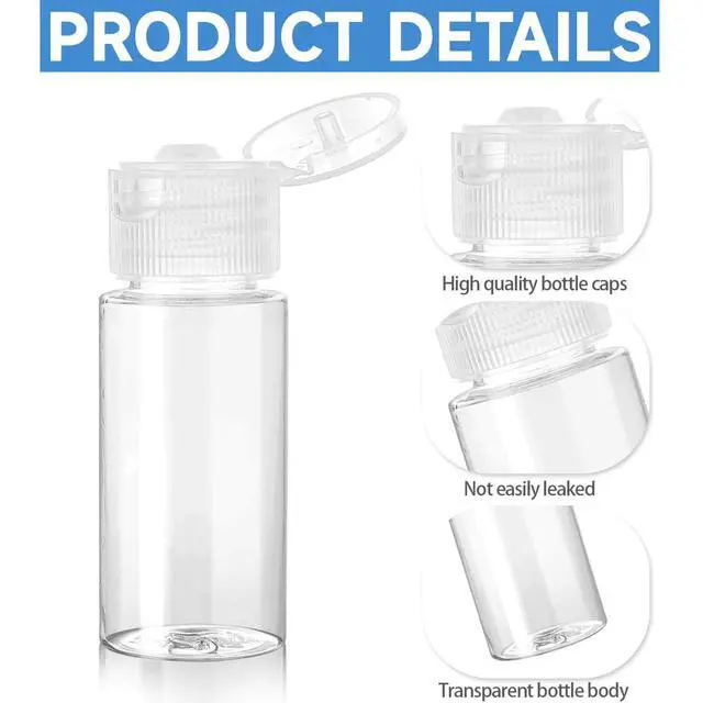 Alt view image 3 of 7 - Travel Size Make up Sample Containers, 12 Clear Plastic Mini Travel Bottles, 1/2 Oz, Leak Proof, User-Friendly, Versatile Usage for Travel Liquid Toiletries