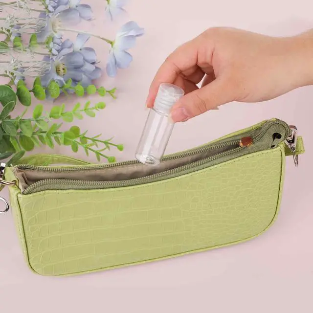 Alt view image 6 of 7 - Travel Size Make up Sample Containers, 12 Clear Plastic Mini Travel Bottles, 1/2 Oz, Leak Proof, User-Friendly, Versatile Usage for Travel Liquid Toiletries