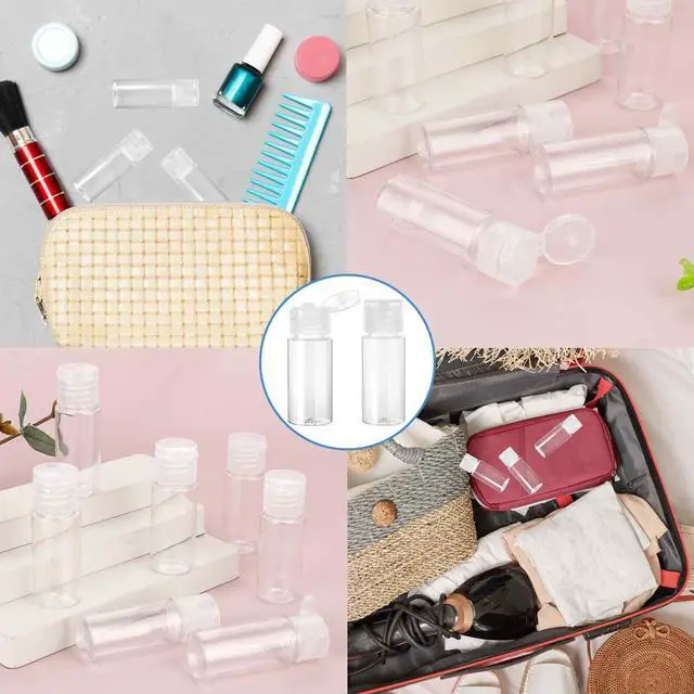 Alt view image 7 of 7 - Travel Size Make up Sample Containers, 12 Clear Plastic Mini Travel Bottles, 1/2 Oz, Leak Proof, User-Friendly, Versatile Usage for Travel Liquid Toiletries