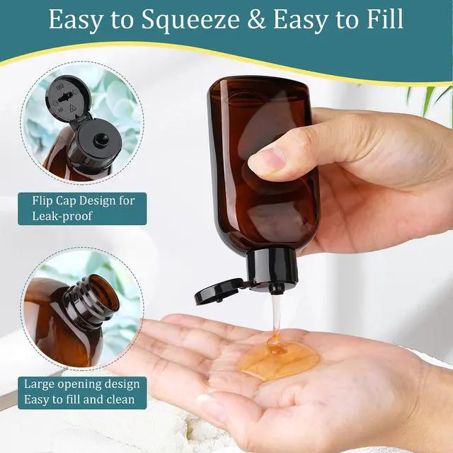 Alt view image 4 of 6 - 4 Pack 3.4 oz Preprinted Travel Bottles for Toiletries