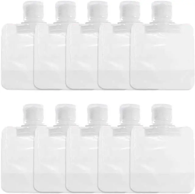 Main image of Travel Size Refillable Squeeze Pouches - 10Pcs Clear Leakproof Toiletry Containers for Shampoo, Lotion and Shower Gel (30ml) | Portable Reusable Fluid Bags for Cosmetic and Travel Accessories