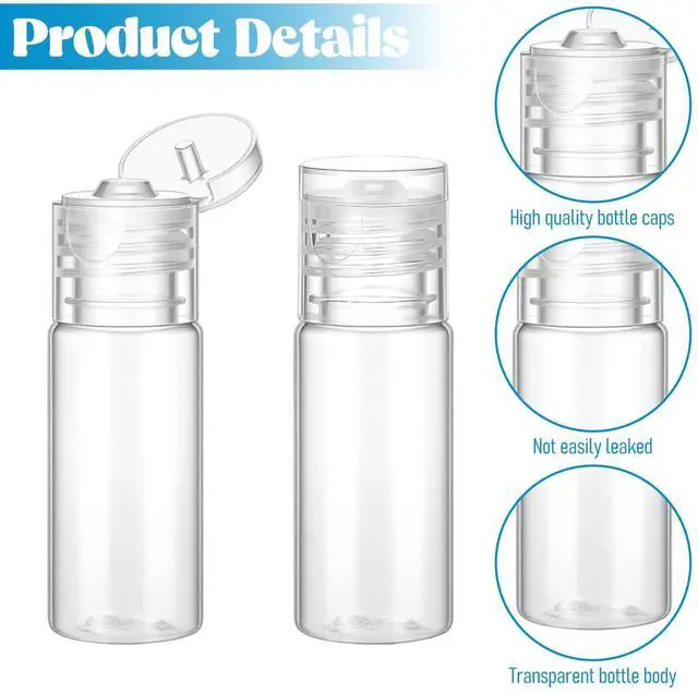 Alt view image 3 of 6 - 12 Piece 15ml/0.5oz Small Travel Tube Bottles Travel Size Make up Sample Containers Leak Proof Clear Plastic Mini Cosmetic Bottles Refillable Empty Lotion Squeeze Bottle for Liquid Toiletries Cosmetic