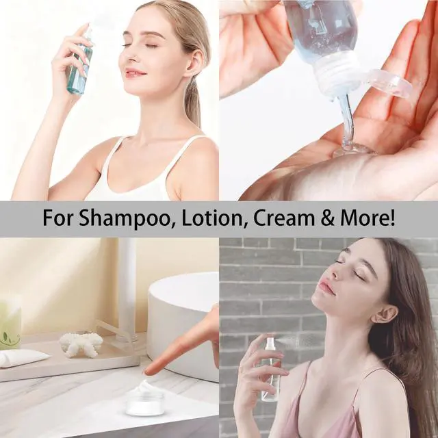 Alt view image 5 of 7 - 8Pcs Travel Bottles Set, TSA Approved Travel Size Toiletries, Reusable Leak Proof Cosmetic Containers for Shampoo, Conditioner, Cream -Women Men Travel Essentials