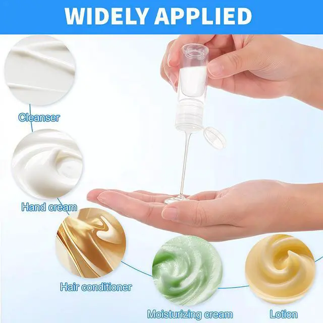 Alt view image 3 of 7 - 0.5oz Mini Clear Plastic Empty Bottle with Flip Cap Small Travel Bottles Storage Containers Jars for Cosmetic Sample Lotion Shower Gel Emulsion Toiletries - Set of 24