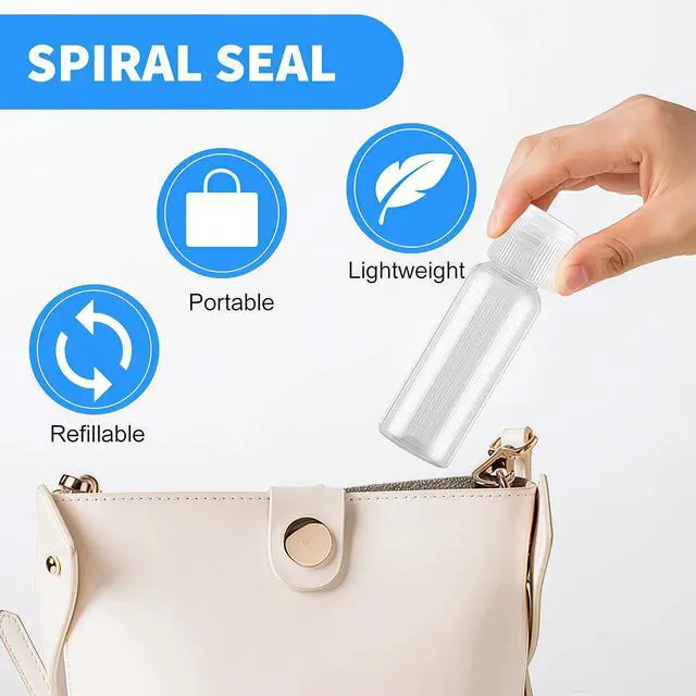 Alt view image 6 of 7 - 0.5oz Mini Clear Plastic Empty Bottle with Flip Cap Small Travel Bottles Storage Containers Jars for Cosmetic Sample Lotion Shower Gel Emulsion Toiletries - Set of 24