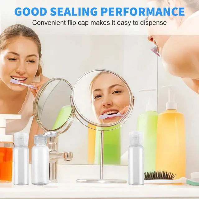 Alt view image 7 of 7 - 0.5oz Mini Clear Plastic Empty Bottle with Flip Cap Small Travel Bottles Storage Containers Jars for Cosmetic Sample Lotion Shower Gel Emulsion Toiletries - Set of 24