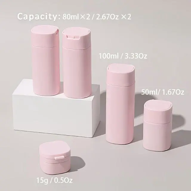 Alt view image 6 of 7 - 5pcs Travel Bottles Toiletry Containers Set, TSA Approved, Travel Essentials, Portable Travel Bottles with Clear Toiletry Bag