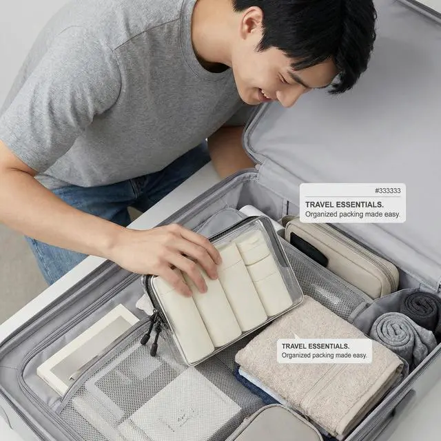 Alt view image 4 of 7 - 5pcs Travel Bottles Toiletry Containers Set, TSA Approved, Travel Essentials, Portable Travel Bottles with Clear Toiletry Bag