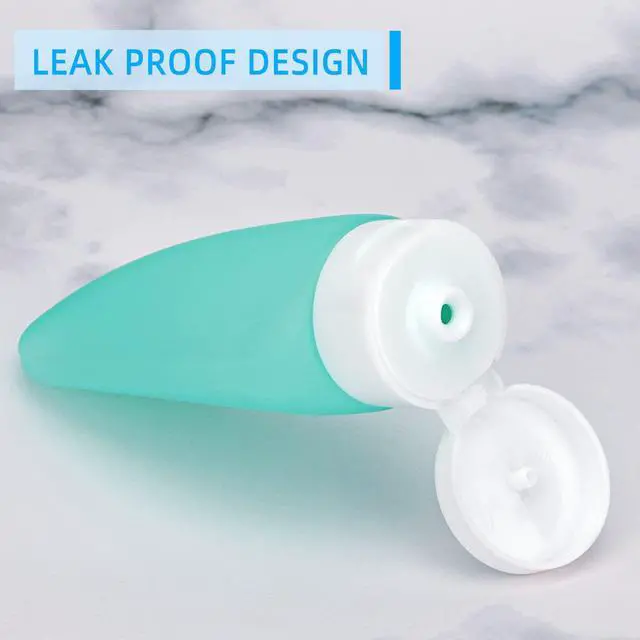 Alt view image 4 of 7 - TSA Approved Travel Bottles Set for Toiletries Travel Size Containers Kit 4 Pack Portable Leak Proof Refillable Squeeze Cosmetic Airplane Essential Shampoo Hair Conditioner Body Lotion Bath Shower Gel