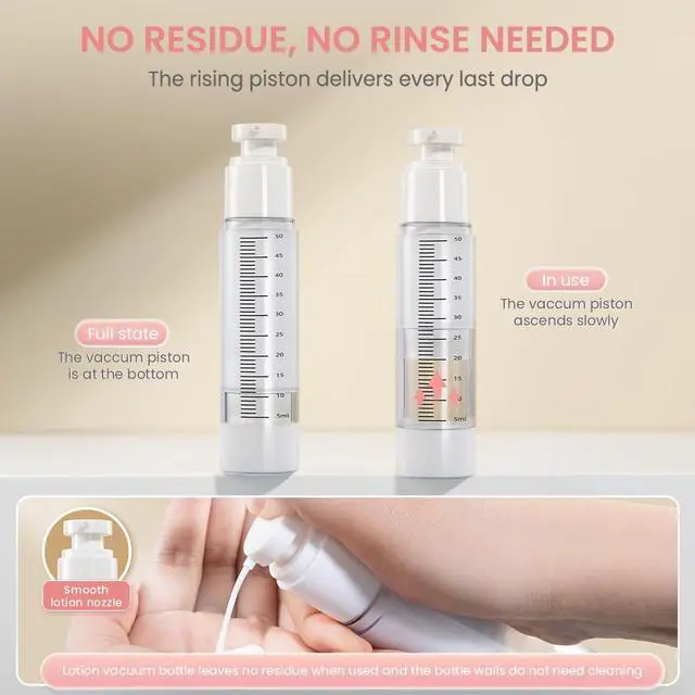 Alt view image 5 of 7 - Travel Bottles Kits 7 Pcs , TSA Approved Leak Proof Toiletry Container Set, Graduated Vaccumn atomizer and Lotion Bottle, Squeeze Bottle, Transparent Cream Jar, for Shampoo Lotion Cream Cosmetic