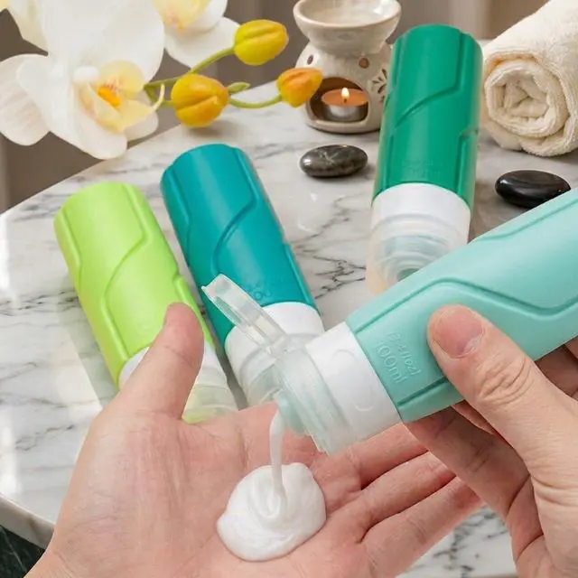 Alt view image 7 of 7 - Travel Bottles - 15 Pack, TSA Approved Travel Size Toiletries, Leak Proof Silicone Squeezable Containers in Clear Bag(Colorful)
