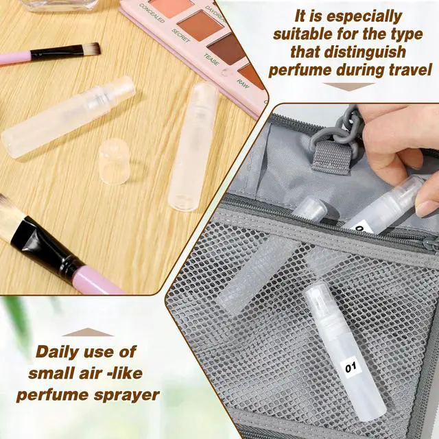 Alt view image 6 of 7 - 6 Pcs 5ml Mini Spray Bottle, Plastic Portable Travel Bottle, Refillable Perfume Sample Bottles, Clear Plastic Spray Bottles Empty, Travel Size SprayBottle for Perfume Essential Pocket EDC, Clear