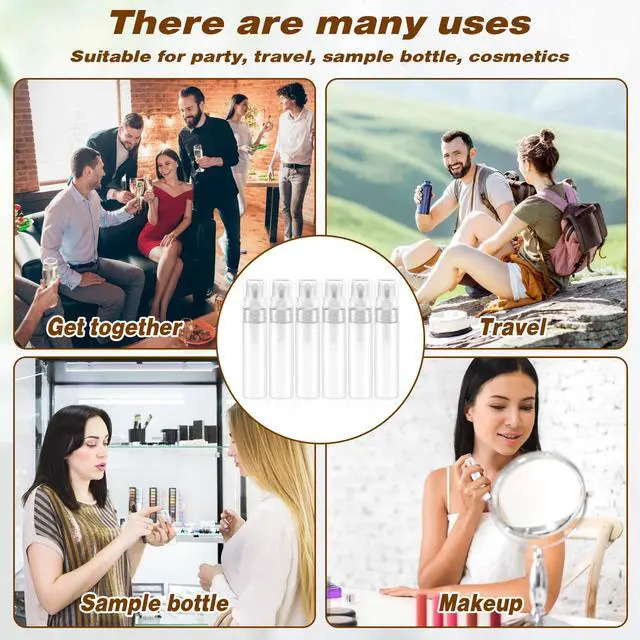 Alt view image 7 of 7 - 6 Pcs 5ml Mini Spray Bottle, Plastic Portable Travel Bottle, Refillable Perfume Sample Bottles, Clear Plastic Spray Bottles Empty, Travel Size SprayBottle for Perfume Essential Pocket EDC, Clear
