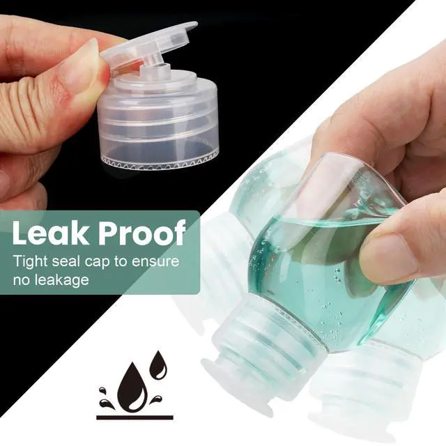 Alt view image 5 of 7 - Travel Bottles for Toiletries 6 Pack 2oz/60ml Leak Proof Travel Size Toiletries TSA Approved Squeeze Bottles with Flip Cap Wide Mouth Containers for Shampoo Conditioner Body Wash(Clear)