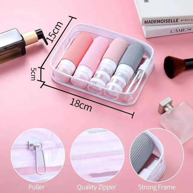 Alt view image 5 of 7 - 16 Pack Travel Bottles Set, TSA Approved Leak Proof Silicone Squeezable Containers for Toiletries, Refillable Travel Accessories for Conditioner, Shampoo, Lotion & Body Wash Accessories