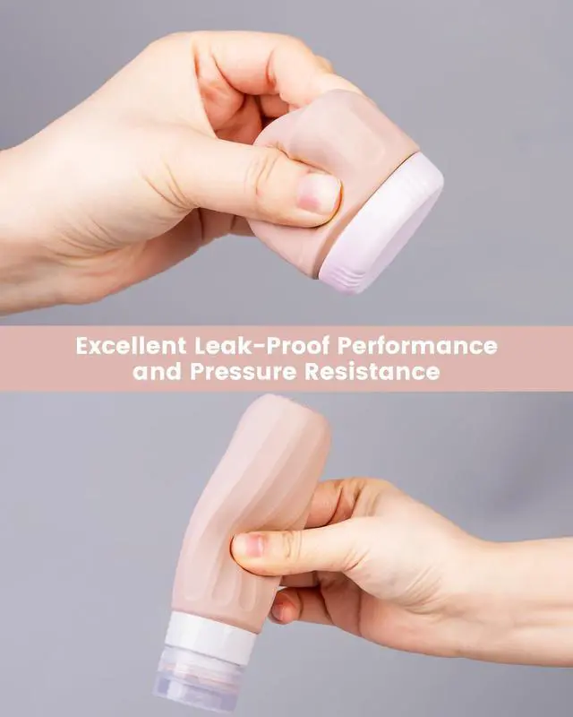 Alt view image 6 of 7 - Travel Bottles for Toiletries 8 Pack, Travel Size Toiletries, Tsa Approved Travel Size Containers 3oz, with Travel Essentials Clear Bag, Leak Proof Silicone Squeezable Creams Jars