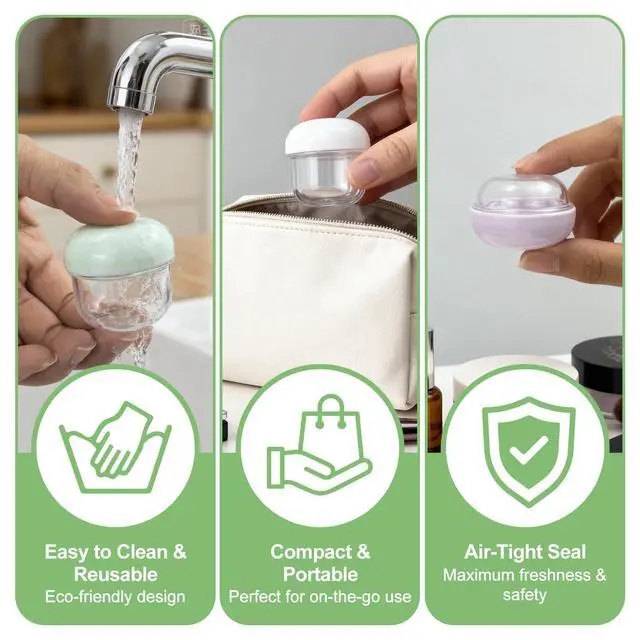 Alt view image 4 of 7 - 5Pcs 20ml 10ml Small Leak Proof Mini Travel Jars, Travel Containers for Creams with Lids and Labels, Travel Bottles Lip Balm Cosmetic for Jewelry Case Toiletries Moisturizer Plastic Jar