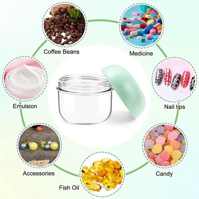 Alt view image 5 of 7 - 5Pcs 20ml 10ml Small Leak Proof Mini Travel Jars, Travel Containers for Creams with Lids and Labels, Travel Bottles Lip Balm Cosmetic for Jewelry Case Toiletries Moisturizer Plastic Jar