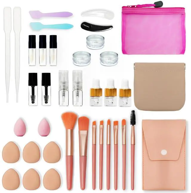 Main image of Gifts for Women - 38 Pcs Mini Travel Makeup Containers Set, Small Empty Container & TSA Approved Travel Bottles Kit with Brushes, fLeak-Proof Cosmetic Jars & Bottles for Travel, and Sample